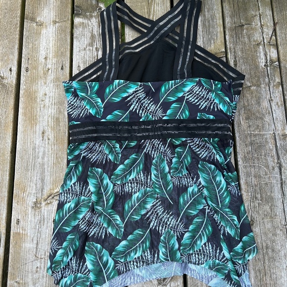3XL SHEIN ⎮ NWOT Tropical print mesh tankini swimsuit - Picture 4 of 8